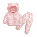 Autumn and winter new light and thin children's down jacket suit, antifouling cotton jacket for boys and girls, two-piece set for children 