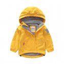 Boys and girls' rainbow fleece windbreaker, children's waterproof jacket, hooded charging jacket, spring and autumn