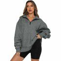 Lapel Large Sweater Women's Solid Loose Versatile Top