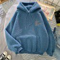 Imitation cashmere sweater women's Korean fashion students loose bf lazy autumn and winter plush thickened hoodie top 