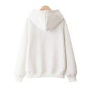 Cotton casual hooded pullover thickened plush solid color new spring and autumn versatile loose Japanese women's sweater 