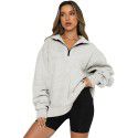 Lapel Large Sweater Women's Solid Loose Versatile Top