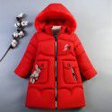 Winter new girls' cotton-padded clothes Korean version medium and large children's medium and long down cotton thickened cotton coat 