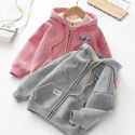 Children's clothing girls' coat autumn and winter style plush and thick zippered children's coat