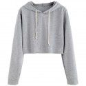 Spring New Solid Hooded Pullover Women 