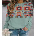 New Women's Vintage Western Ethnic Geometric Printing Women's Sweater