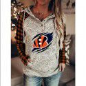 Hoodie Casual Loose Sleeve Drawstring Pullover Sweatshirt With Pocket Print Top Sweatshirt 