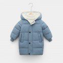 New Children's Down Coat Winter Mid length Thickened Coat Boys and Girls' Hooded Down Coat