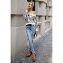 Spring women's zipper silver white jacket sexy one-line neck sequin patchwork jacket casual top 