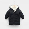 New Children's Down Coat Winter Mid length Thickened Coat Boys and Girls' Hooded Down Coat