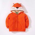 Children's coat Winter European and American bear zippered shirt with plush and thick hooded boy's coat 