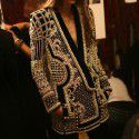 French Vintage Beaded Print Women's Autumn Fashion V-neck Long Sleeve Thickened Mid Length Suit Coat 