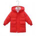 New Children's Clothing Medium and Long Children's Cotton Clothes Small and Medium Children's Hooded Thickened Coat Boys and Girls' Cotton Coat