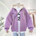 Girls' outerwear sweater, spring and autumn styles, spring new middle and large children's cardigan, hooded, children's foreign style loose fitting top