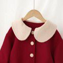 Girls' Woolen Coat Autumn and Winter New Children's Clothing Fashionable Children's Retro Mid length Double sided Cashmere Coat