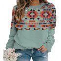 New Women's Vintage Western Ethnic Geometric Printing Women's Sweater