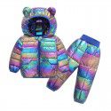 Autumn and winter new light and thin children's down jacket suit, antifouling cotton jacket for boys and girls, two-piece set for children 