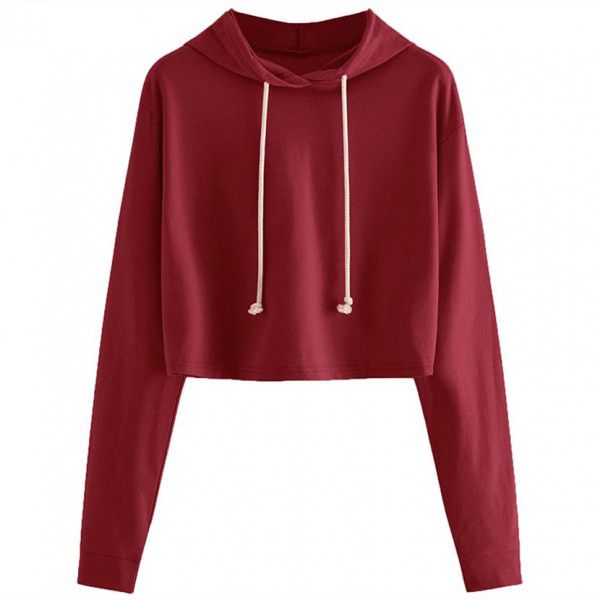 Spring New Solid Hooded Pullover Women 