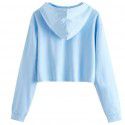 Spring New Solid Hooded Pullover Women 