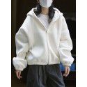 Early Spring New Air Sense Hooded Drawstring Sweater Design Sense Korean Sporty Loose Thickened Casual Coat Women 