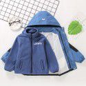 Boys' Charge Coat 3-in-1 Detachable Autumn/Winter New Children's Thickened Contrast Windbreaker Jacket