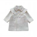 Girls' coat with cotton and thickened woolen top, autumn and winter clothing, small fragrant coat, baby cape, doll collar