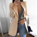 Fashion Polo Neck Slim Fit Cardigan Temperament Suit Coat Women