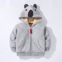 Children's coat Winter European and American bear zippered shirt with plush and thick hooded boy's coat 