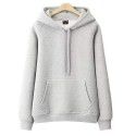 Cotton casual hooded pullover thickened plush solid color new spring and autumn versatile loose Japanese women's sweater 