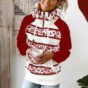 Printed Hooded Drawstring Sweater Loose Pullover Casual Sweater Women 