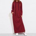 New Spring, Summer, Autumn European and American Women's Long Sleeve Hooded Long Sweater Dress 