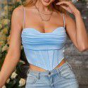 Summer hot selling fashion and sexy women's clothing, herringbone exposed back pleated top, tank top, and suspender for women