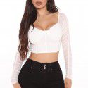 Sexy backless fish bone sequin neck hanging and navel exposed top