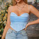 Summer hot selling fashion and sexy women's clothing, herringbone exposed back pleated top, tank top, and suspender for women