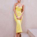 Fishbone Dress Sexy and Fashionable Off the Shoulder Backless Bra Dress Long Dress