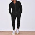 Men's linen autumn casual suit long sleeved one piece work pants 