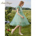 Girls Summer Elegance Princess Dress Dress Big Kids Western Style Children's High end Birthday Banquet Dress Dress