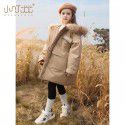 Girl's Workwear Overcoming Winter New Children's Mid length Western Style Coat, Mid size Children's Thickened Down jacket 