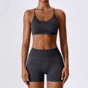 Seamless back yoga suit, running quick drying, tight fitting sports and fitness suit for women