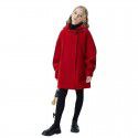 Girls' autumn/winter woolen coat, new winter style, children's red button woolen coat