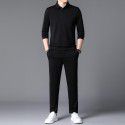 Autumn New Sports Set Men's Youth Set Fashion Trend Round Neck Cotton Sweater Casual Pants Two Piece Set 