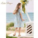 New summer clothing for middle-aged and young girls, bubble sleeved princess dress, stylish floral thin style dress