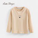 Girls Long sleeved T-shirt Spring and Autumn New Children's Pure Cotton Bottom Shirt Girls Loose Round Neck Inner Layup Top 