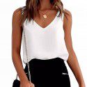 Women's Silk Shoulder Strap Suspended Tank Top Sexy Satin Non slip Soft Tank Top Women