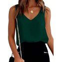 Women's Silk Shoulder Strap Suspended Tank Top Sexy Satin Non slip Soft Tank Top Women