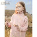 Girls autumn and winter plush sweater, winter new western-style, children's thick inner layer, children's high neck knitted sweater