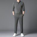 Autumn New Sports Set Men's Youth Set Fashion Trend Round Neck Cotton Sweater Casual Pants Two Piece Set 