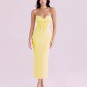 Fishbone Dress Sexy and Fashionable Off the Shoulder Backless Bra Dress Long Dress