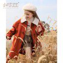 Girls' woolen coat, winter clothing, new children's coat, stylish, medium to long, thick cotton jacket for big children 