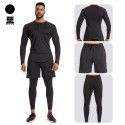 Sports suit men's tight fitting quick drying long sleeved T-shirt outdoor running basketball sweaty fitness suit 